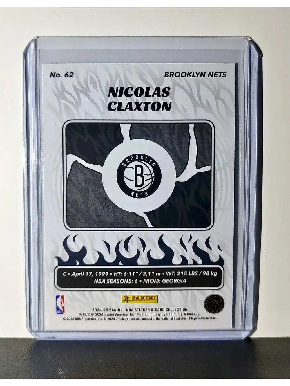 Nicolas Claxton 2024-25 Panini NBA #62 Foil Sticker Card Brooklyn Nets